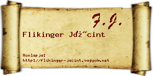 Flikinger Jácint névjegykártya